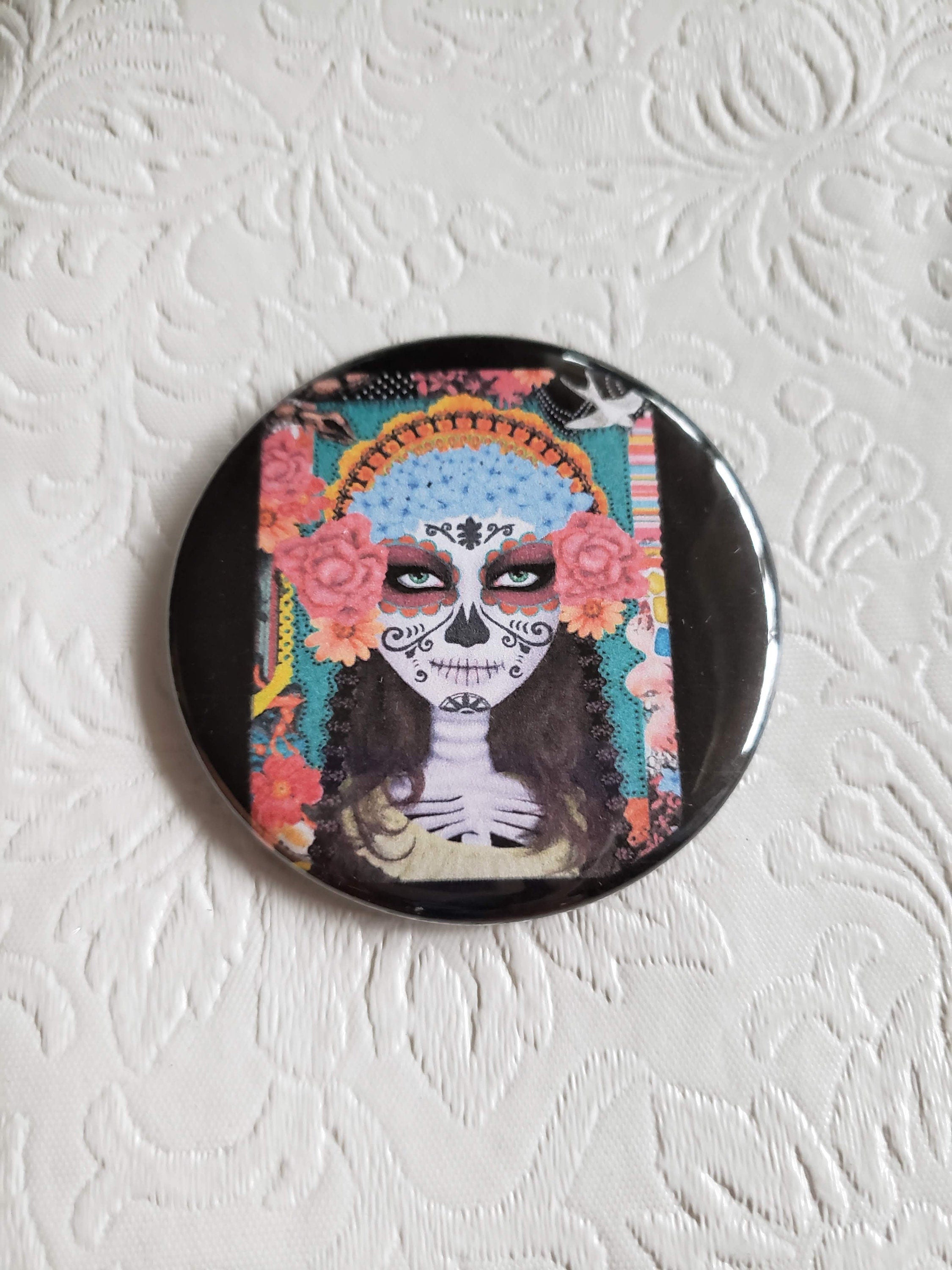 2.25 inch Pocket Purse Mirror, Dia de los Muertos, Make-up Accessories - YOU PICK YOUR FAVORITE!