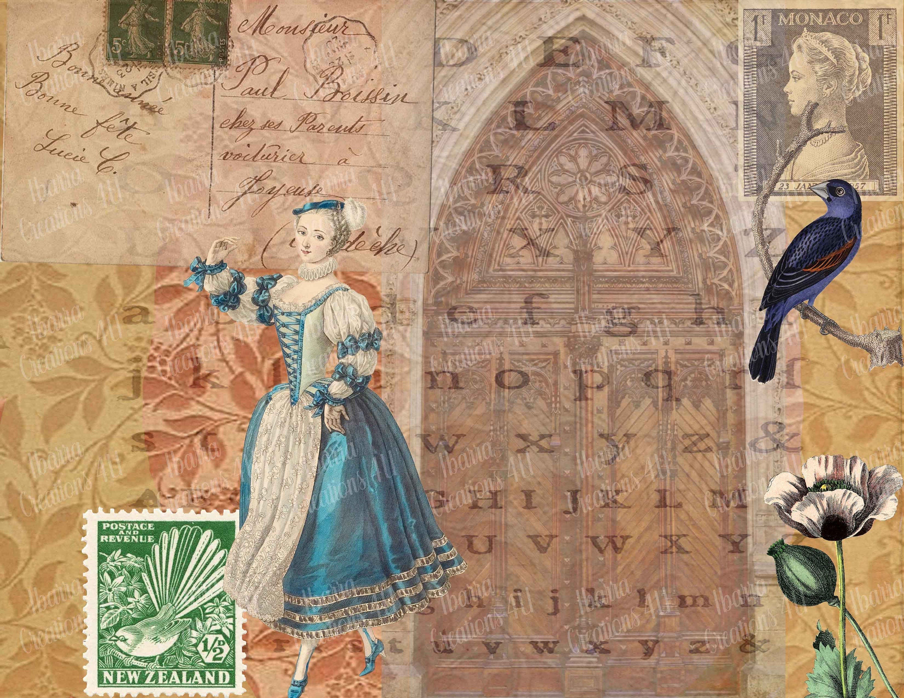 Gothic Style Digital Download - Ballerina - Postage Stamp