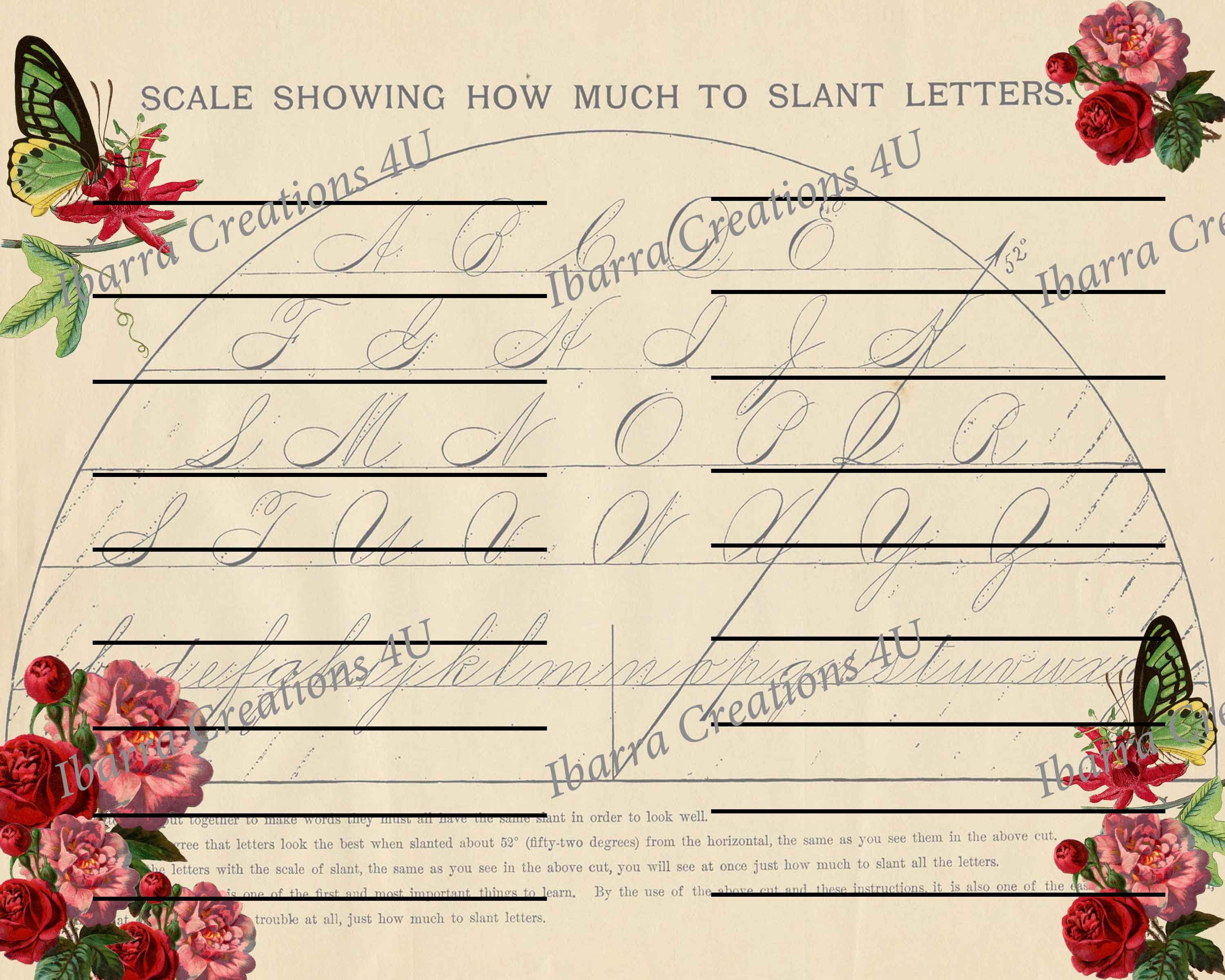 Instant Download-Victorian Girl Holding White Dove-Vintage Alphabet Practice Page