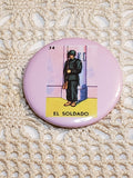 2.25 inch Pocket Purse Mirror, Loteria El Soldado, Soldier, Make-up Accessories