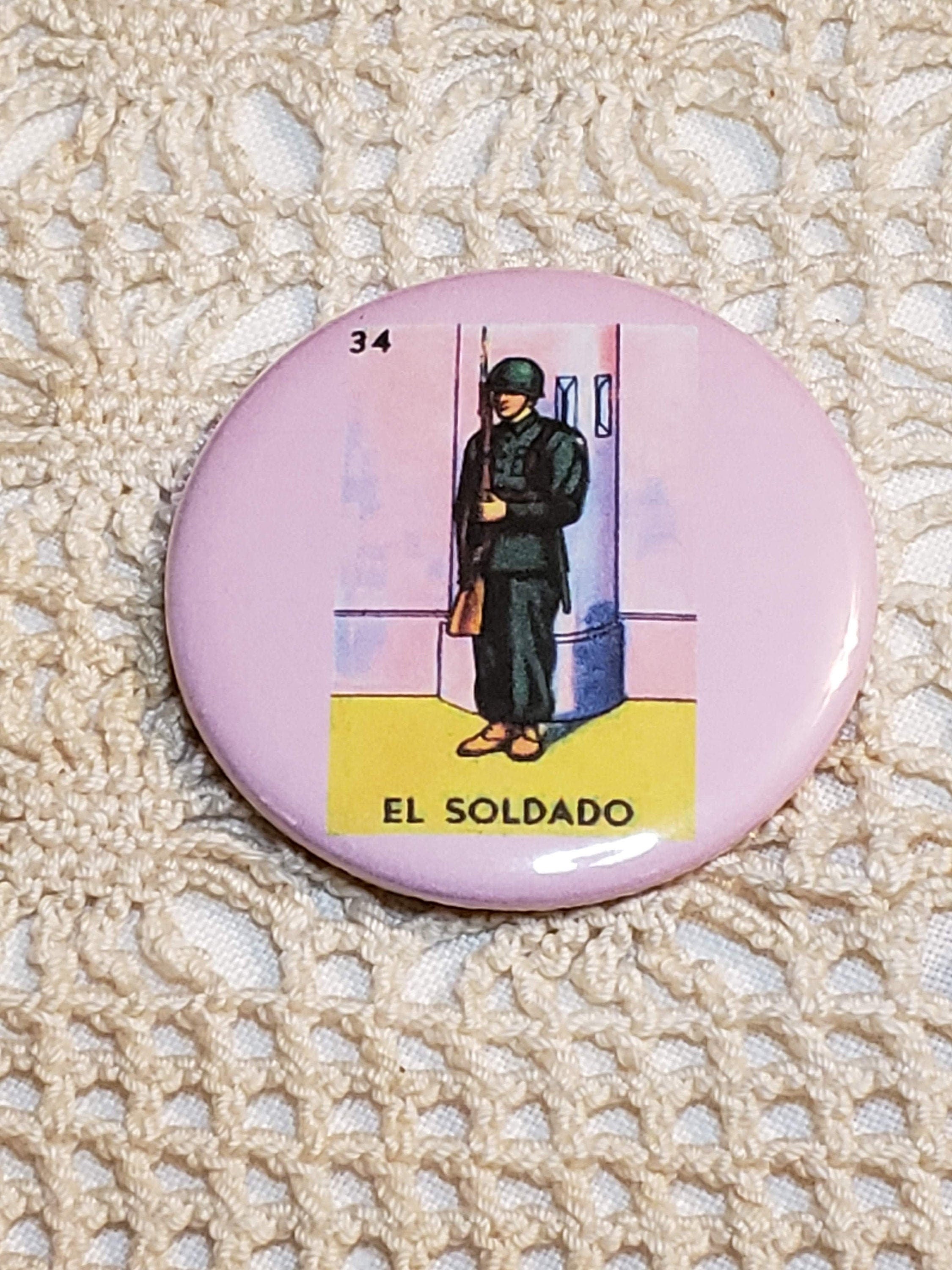2.25 inch Pocket Purse Mirror, Loteria El Soldado, Soldier, Make-up Accessories