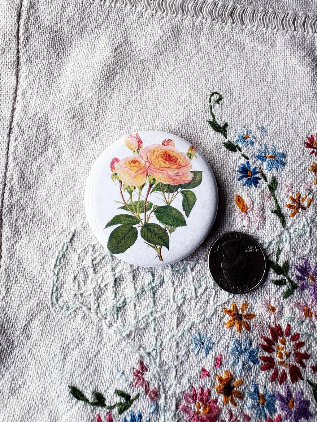 Pinback Buttons-You Pick Image-Roses-Angel-Dandelion