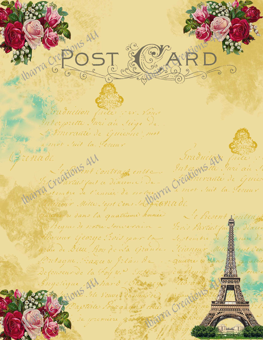 Digital Kit-Bird-Eiffel Tower-Journal Cards