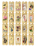 Digital Download-20 Unique Faux Tickets-Victorian Ladies, Ballerinas