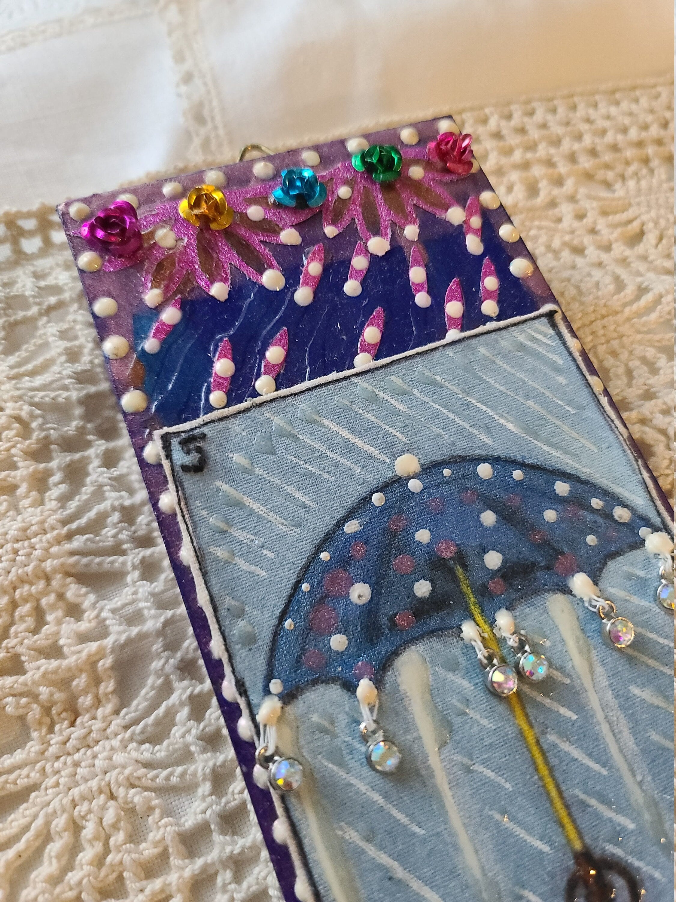 Embroidered Loteria El Paraguas-Small Wall Hanging