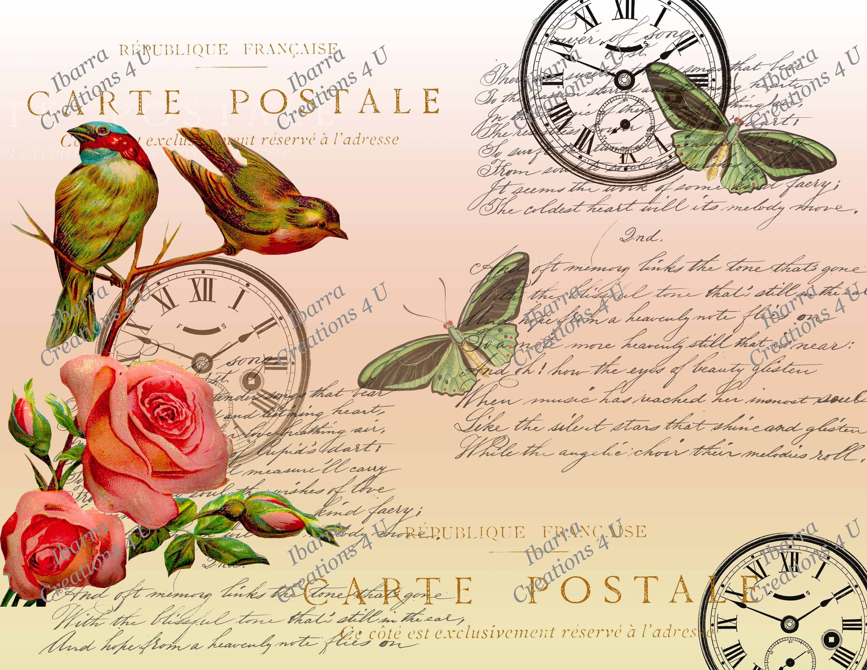 Digital Post Card, Designer Tickets, Mixed Media Tags