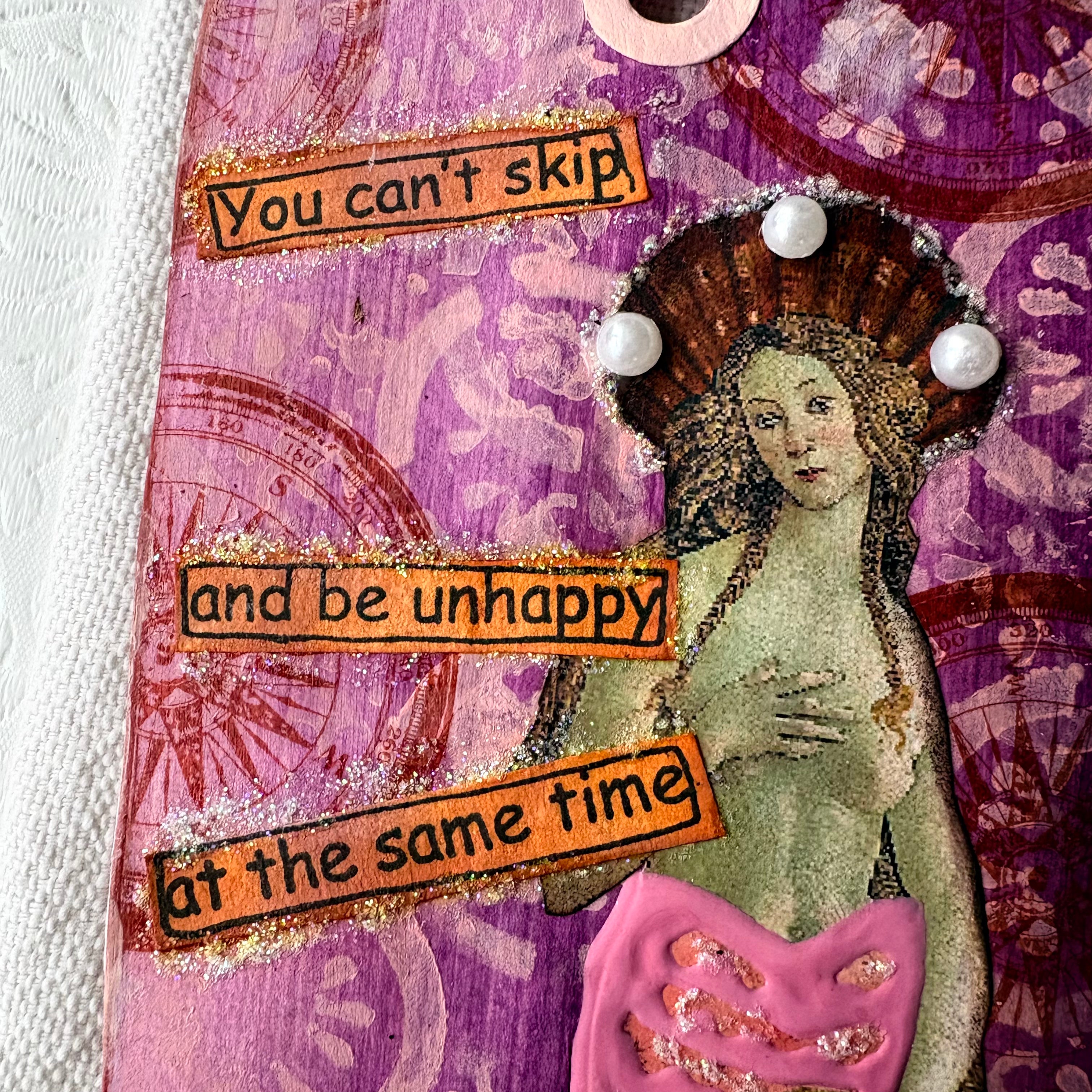 Mermaid Theme Altered Tag for Journals, Gifts, Scrapbooks