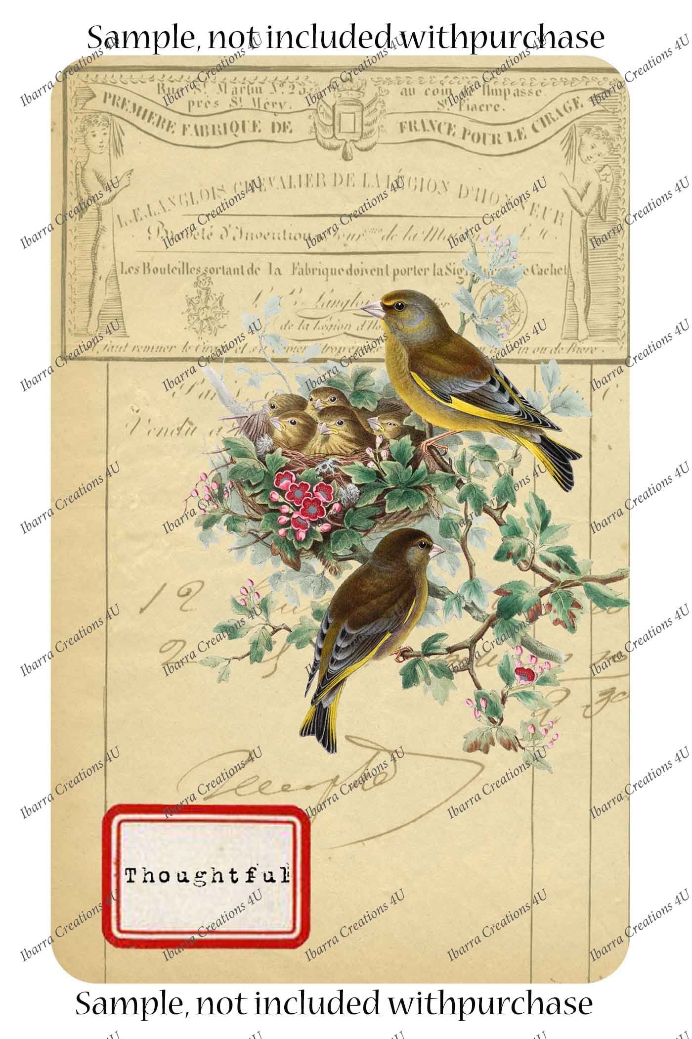 Digital Vintage Labels, Printable Word Labels