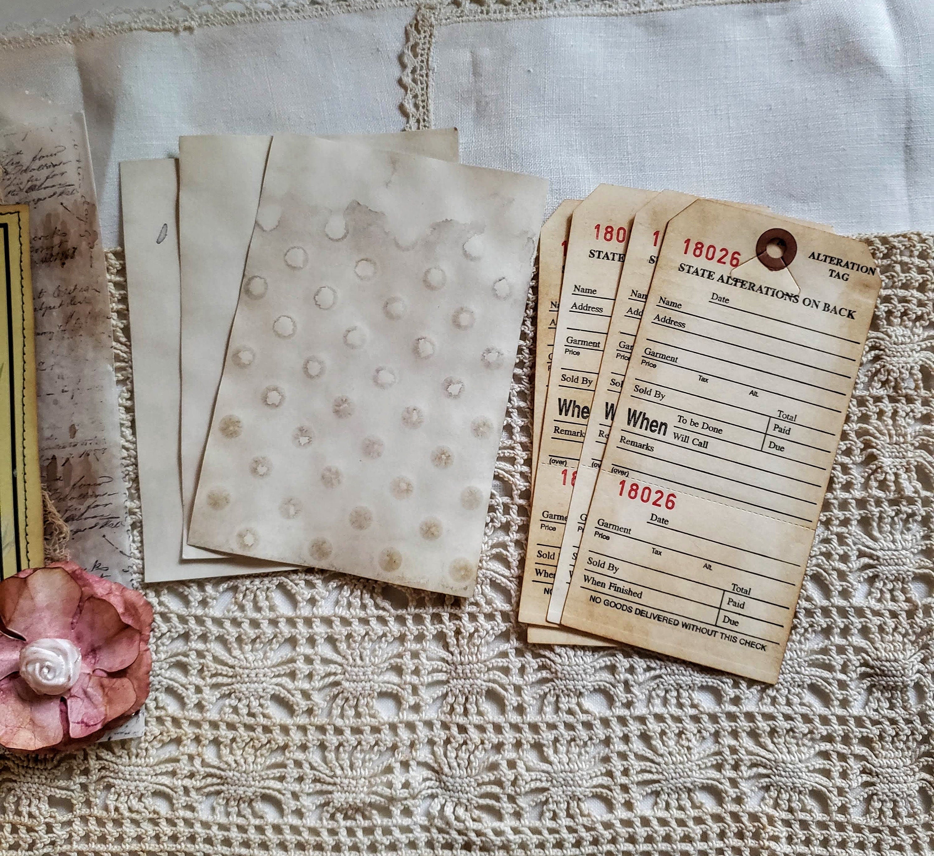 Journal Ephemera Pack, Journaling Supplies, Altered Glassine Bag