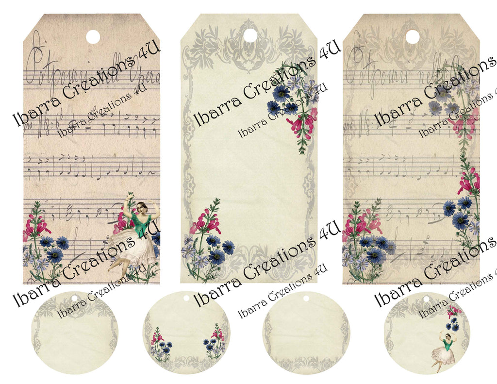 Digital Art-Dancing Ballerina Kit-Envelopes-Tags-Great Journal Making