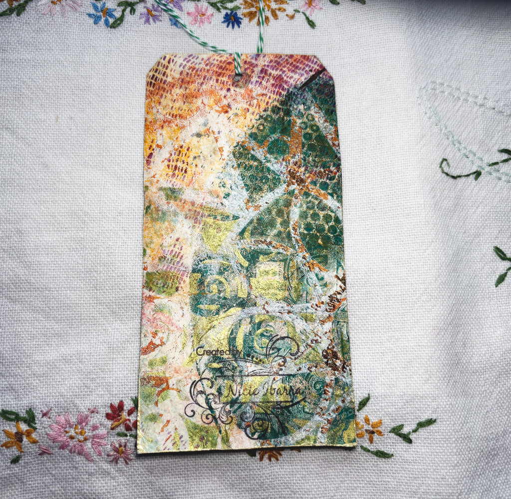 Buddha Inspirational Theme Altered Tag for Journals, Gifts, Scrapbooks