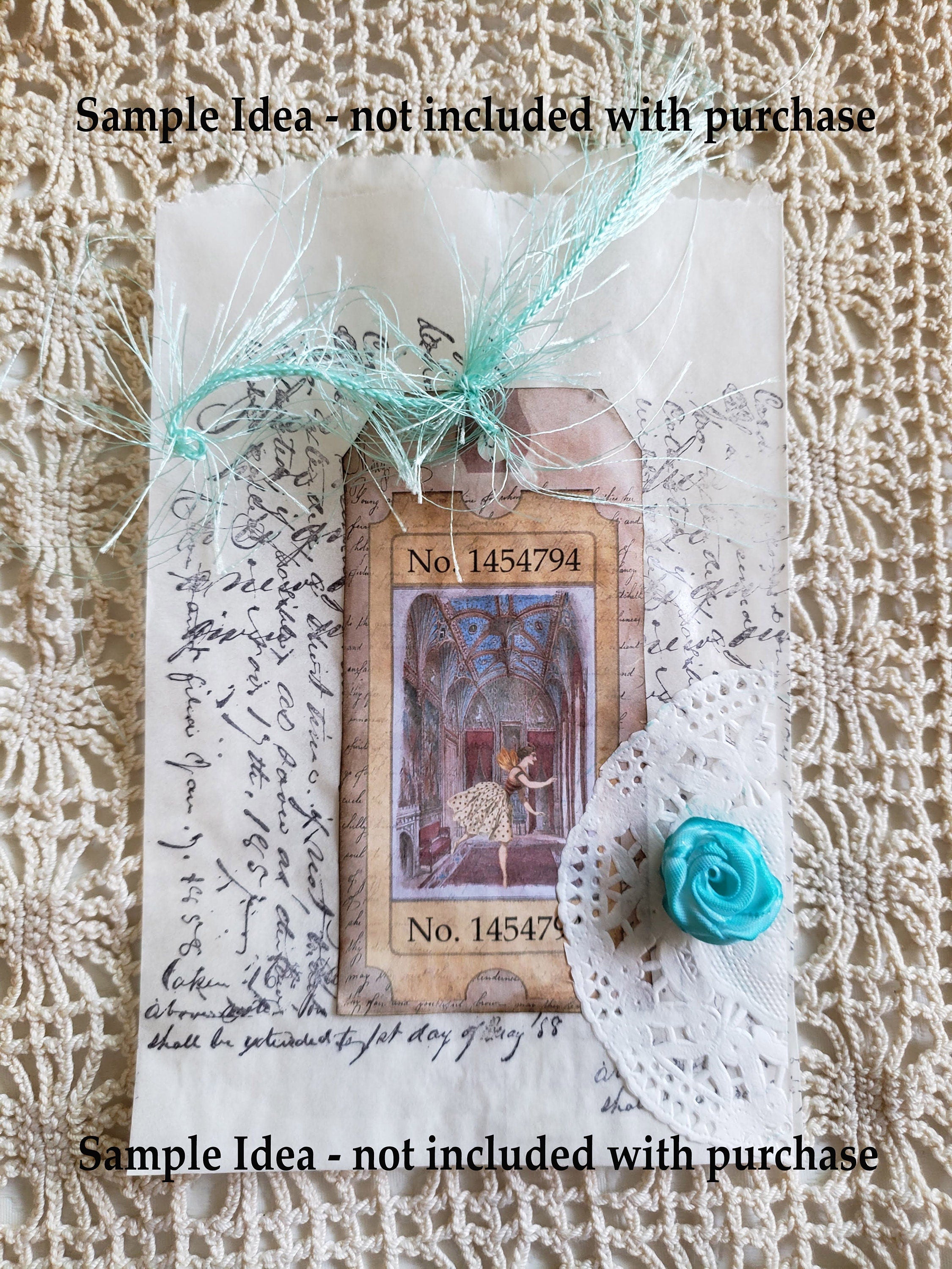 Digital Collage Tags, Ready to Print Ephemera for Journals, Scrapbooks, Cards