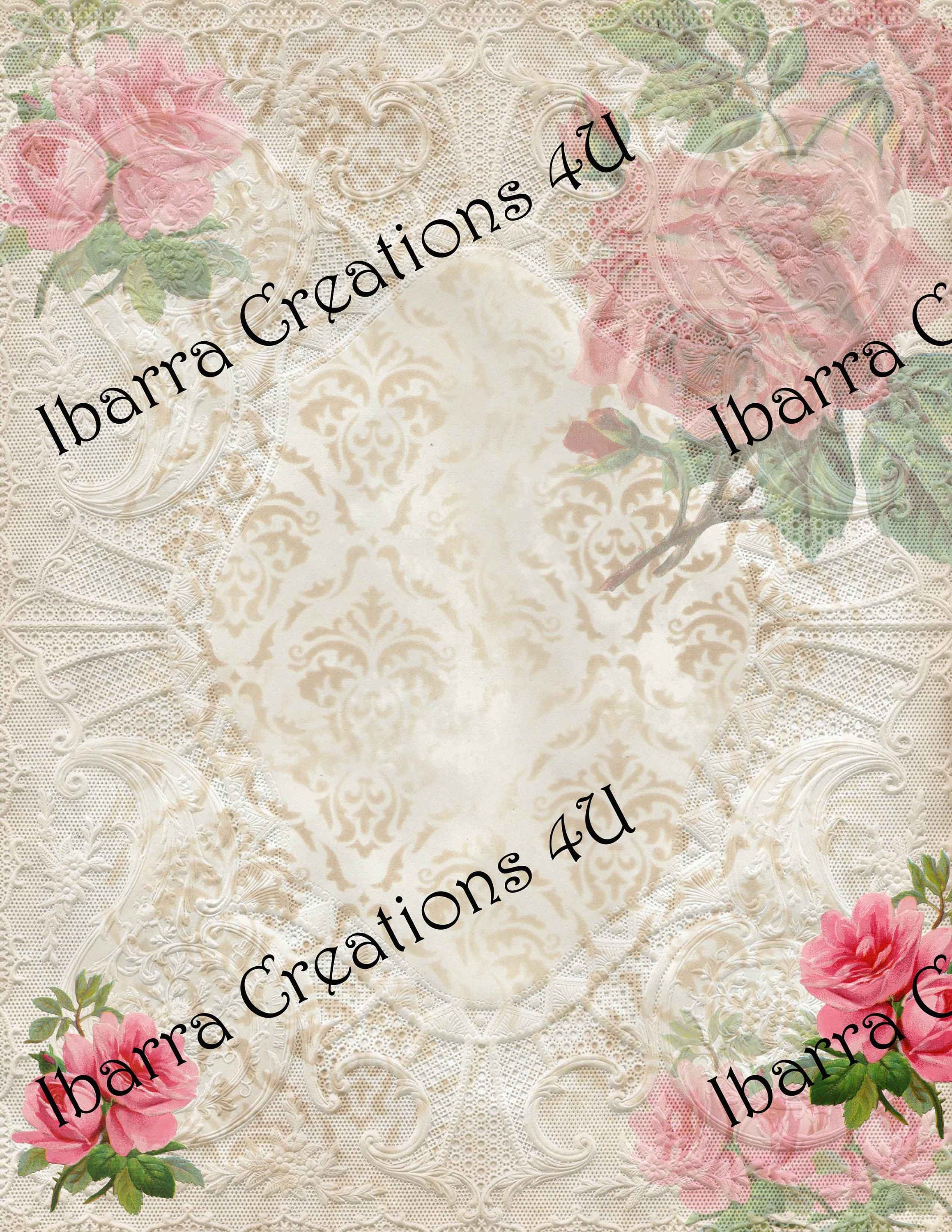 Digital Kit-Victorian Lady, Lace Background, Tags