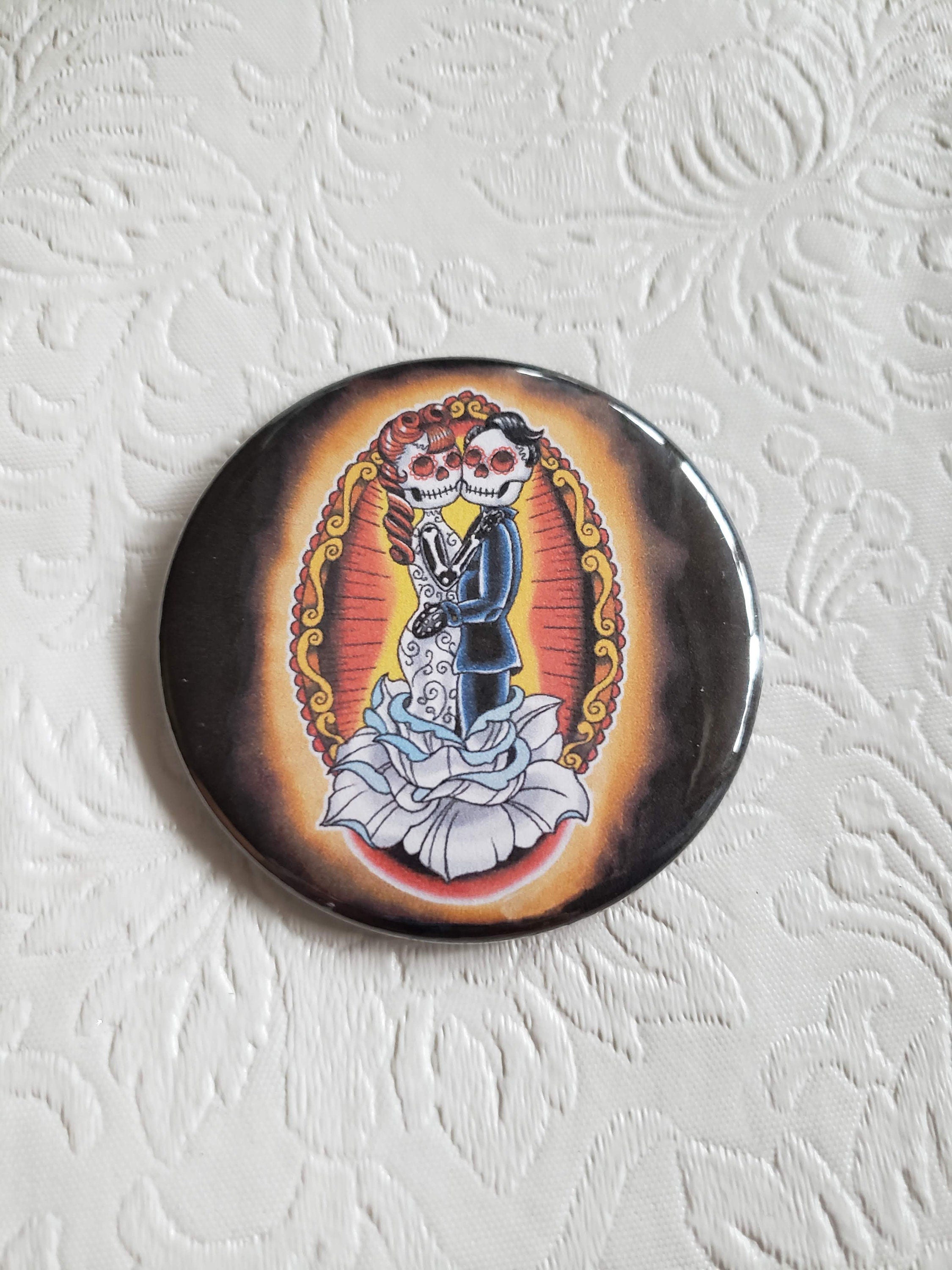 2.25 inch Pocket Purse Mirror, Dia de los Muertos, Make-up Accessories - YOU PICK YOUR FAVORITE!